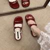 Fashion Women Shoes Ladies' Slippers Heeled Mules Butterfly-Knot Luxury Slides Soft High Summer Girl 2025 Fashion Low Heels Slippers