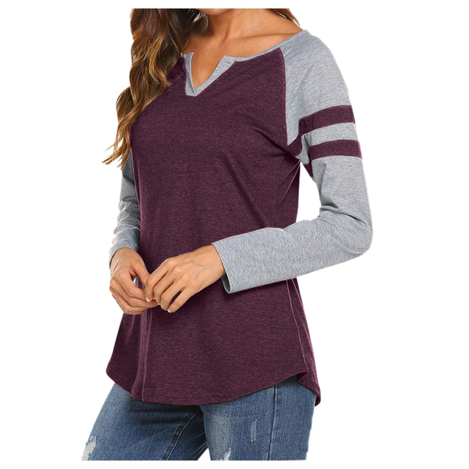 

2021 Spring Multicolor Striped Stitching T-Shirt V-Neck Color Matching Top S коричневий