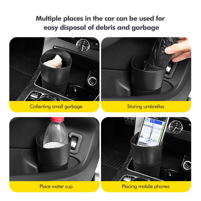 UNYDV1 For Volkswagen VW Car Cup Shaped Trash Can Tumbled Fur Auto Storage Container Tiguan MK1 Mk2 2016 2017 2018 2019 2020 2021