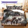 Pitbull Pattern Bedding Quilt Set Quilt Cover Pillowcase Home Decoration Birthday Gift (1 * Duvet Cover + 2 * Pillowcase, Without Core)