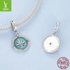 Vintage S925 Sterling Silver Compass Pendant Accessories Cross-Border Popular Starburst Diy Bracelet Beaded