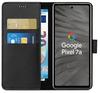 Case - Phonillico® - Google Pixel 7a - Black Wallet - Magnetic Flap - Card Storage