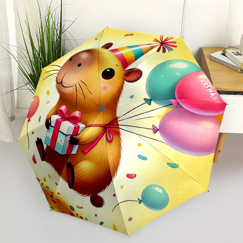 

Capybara Themed Travel Umbrella-8 Ribs Automatic Opening and Closing, Portable Folding Design, Compact and Stylish Umbrella Suitable for Out