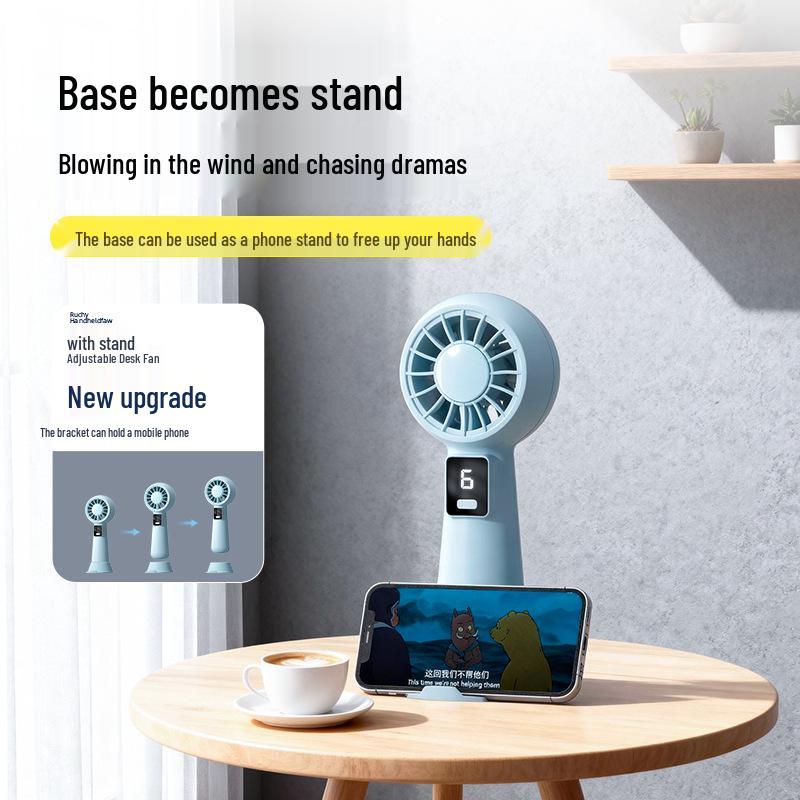 2026 Silent USB Desktop Mini Fan with Long Battery and Digital Display - Customizable Gift