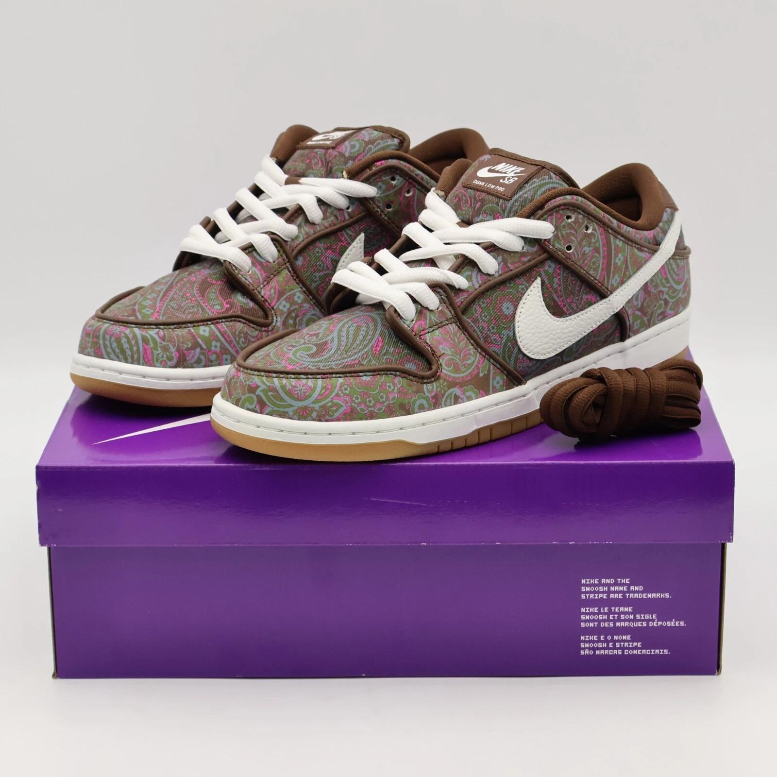 

DH7534-200 Nike SB Dunk Low Pro Paisley Коричневий Рожевий Какао Саміт Білий (Чоловічі) US 8.5