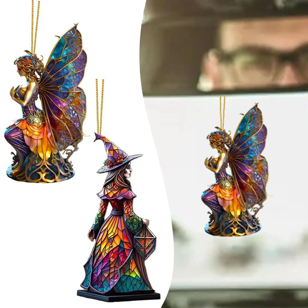 Weihnachtsanhänger Feen Märchen Bemalt Stil Charm Lustig Geheimnisvoll Ornament Baum Bemaltes Glas Fensterhänger Partydeko
