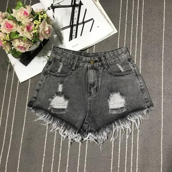Women's High Waisted Cut Off Denim Shorts Ripped Distressed Frayed Hem Jeans Shorts Summer Stretchy Hot Short Pants