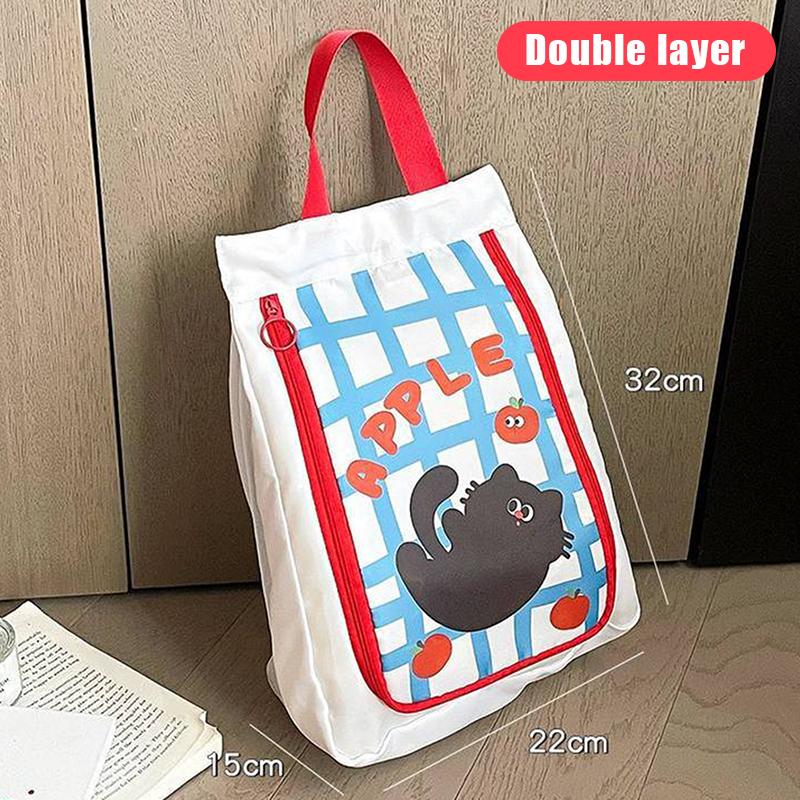 Portable Double Layer Travel Shoe Bag Separate Storage Waterproof Shoe Storage Bag Handheld Thickened Dustproof Shoe Bag