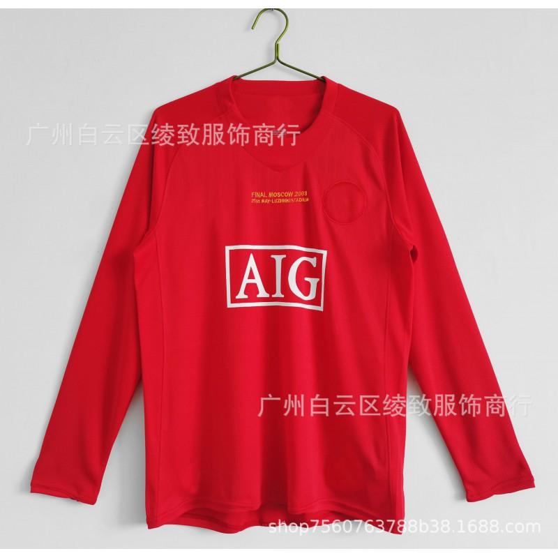 Manchester United Retro Domácí Dres 2007-08 Cristiano Ronaldo 7 Dlouhý Rukáv Stoleté Vydání Fotbalový Dres