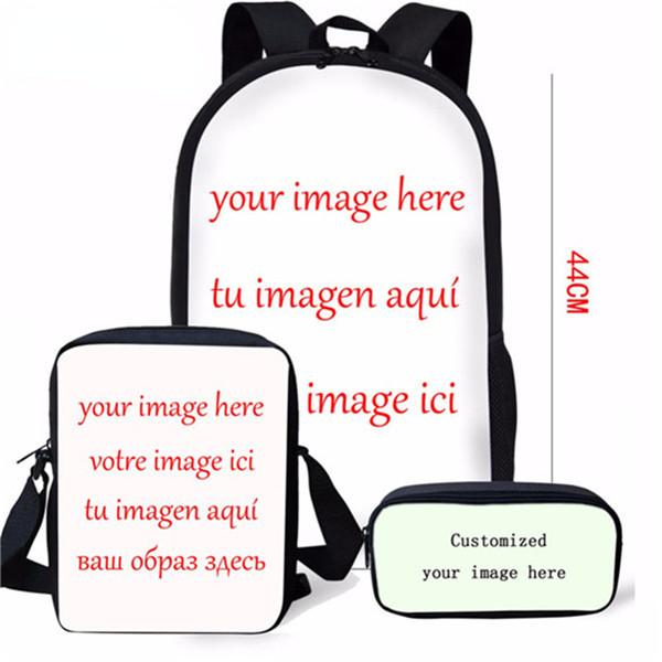 Harajuku Youthful Peculiar Animal Deer 3D Print 3pcs/Set Student Travel bags Laptop Daypack Backpack Shoulder Bag Pencil Case