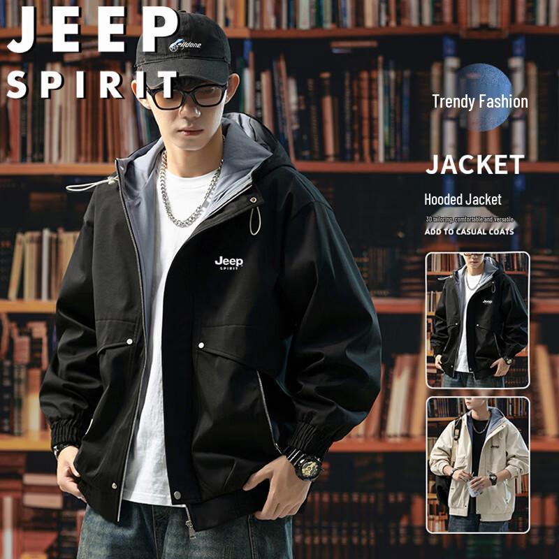

JEEP SPIRIT Men s Hooded Casual Jacket 4XL