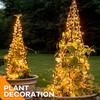 LED Solar Christmas Tree Waterfall Fairy Lights Operated Outdoor Waterproof Copper Wire String Lights Garden Party Xmas Decor
