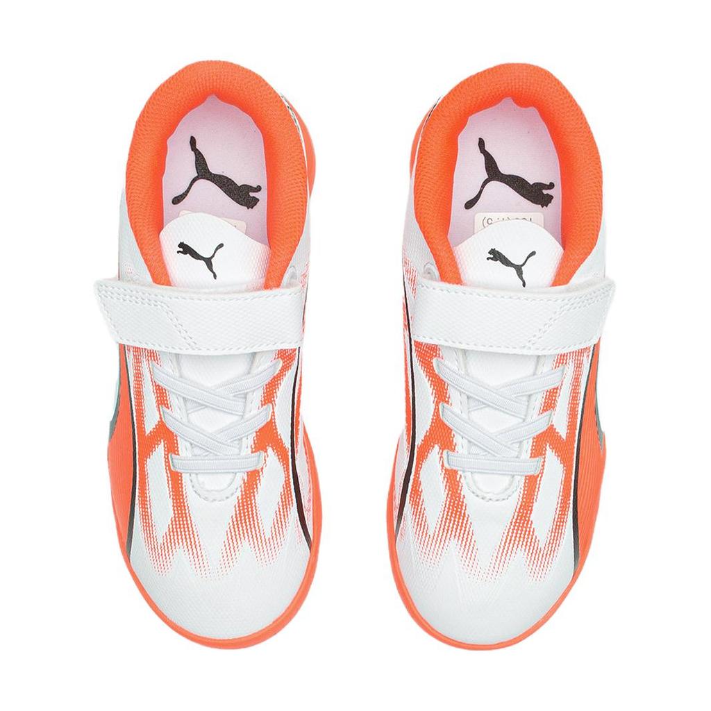 Puma Ultra Play 5 Sports Comfort Low Top Kids Football Shoes Kids Football Shoes White Orange 107537-01