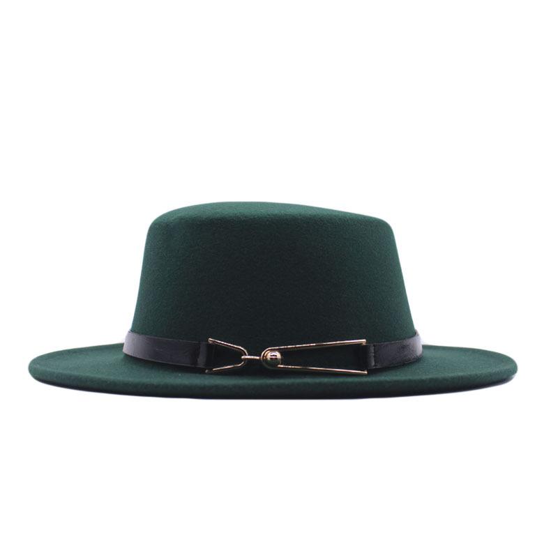 Herbst und Winter neue Britische Herren Zylinderhut flache Kappe flacher Schirm Wollhut Europäischer und Amerikanischer Stil Mode Jazzhut Damenhut