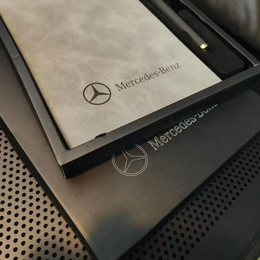 GLC GLB A5 Retro Notebook Soft Leather Cover & Neutral Pen Car Man Business Gifts For Mercedes Benz W176 W177 W204 W205 W212 W2