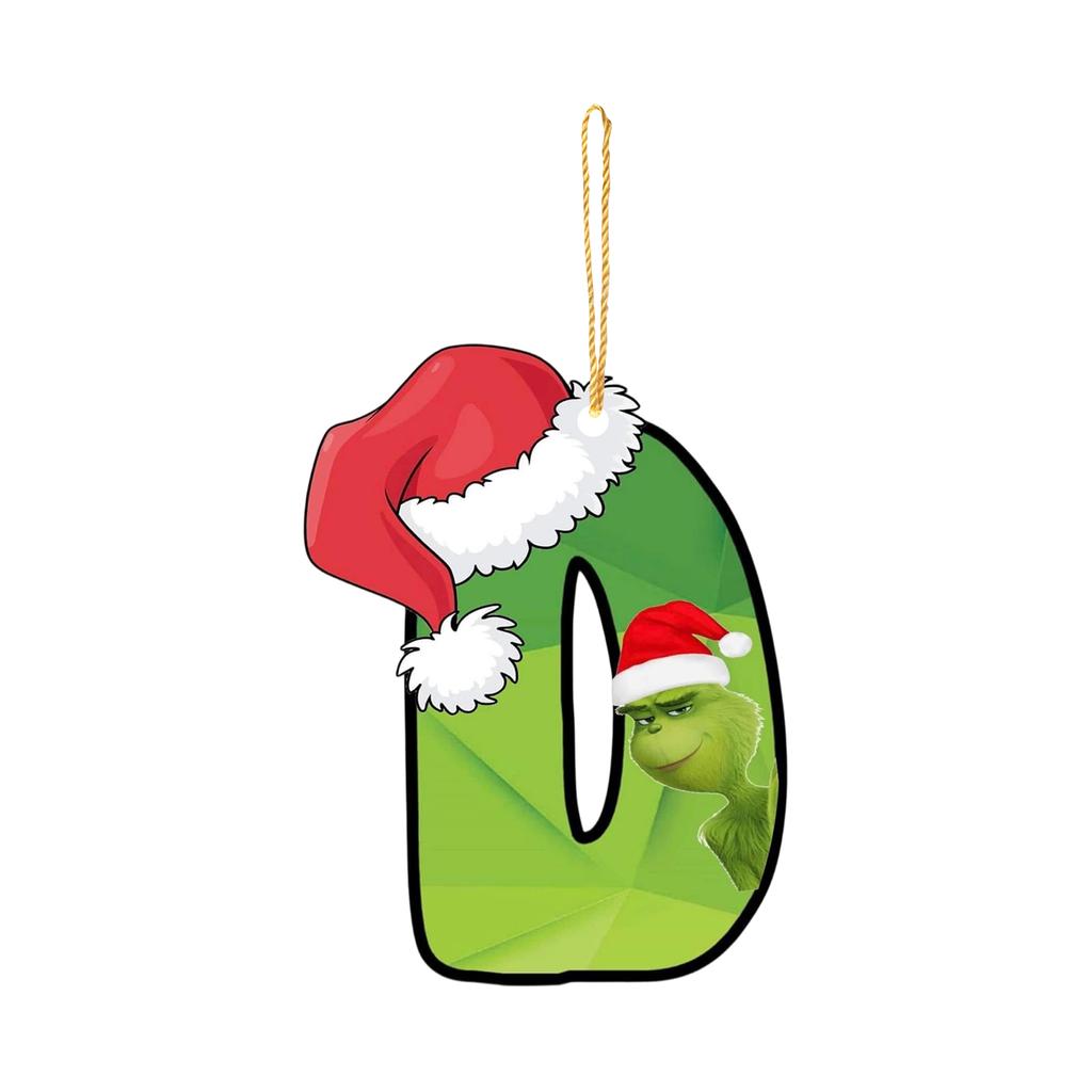 Santa 2D Flat Acrylic Christmas Tree Hanging Decoration Sports Car Decoration Flat Decoration Pendant