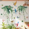 Living Room Wall Decals Bird Plant Leaf Butterfly Wall Stickers for Children Kids Room Bedroom Home Decoration Mural Wallpaper