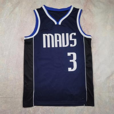 Mavericks nr. 3 Davis Dark Blue Oddychająca Koszulka Koszykarska Uniform
