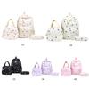 3Pcs/Set Bow Print Aesthetic Daypack with Handbag Pencil Case Student Rucksack for Girl Women Travel