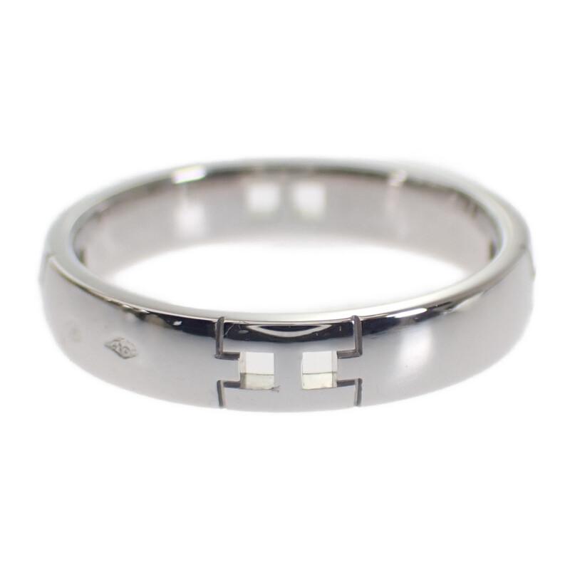 HERMES  #10(JP Size)  ring K18 white gold/diamond Women