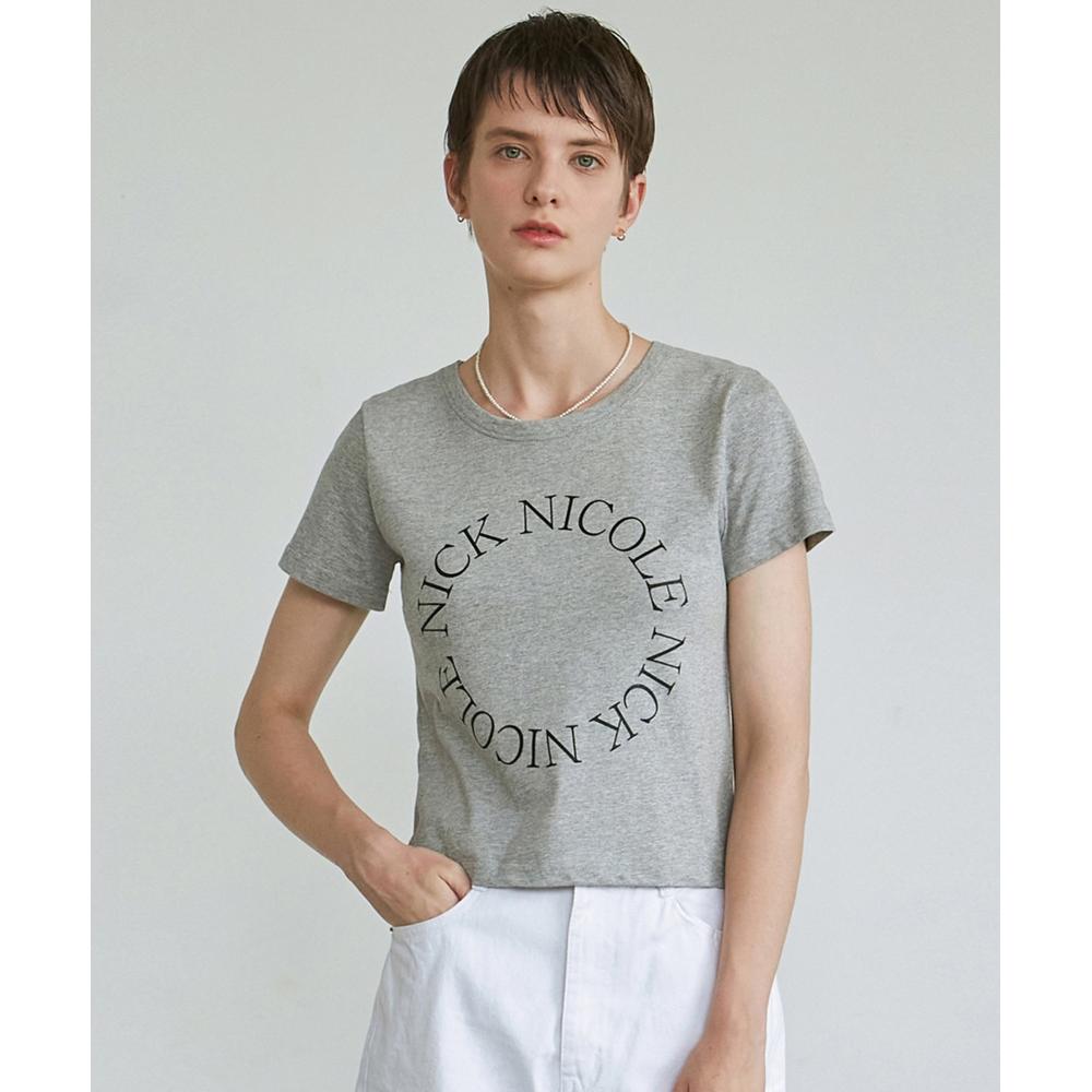 

NICKNICOLE NICOLE CIRCLE CROP TSHIRTGRAY