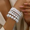 1pcs Elegant Vintage Style ABS Faux Pearl Beaded Bracelet Set
