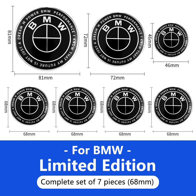 1/4/7pcs 81/72/46/56/68/mm Car Front Rear Logo Wheel Hub Center Cover Steering Wheel Center Stickers For BMW X1 X3 X5 X6 E46 E90 FY0