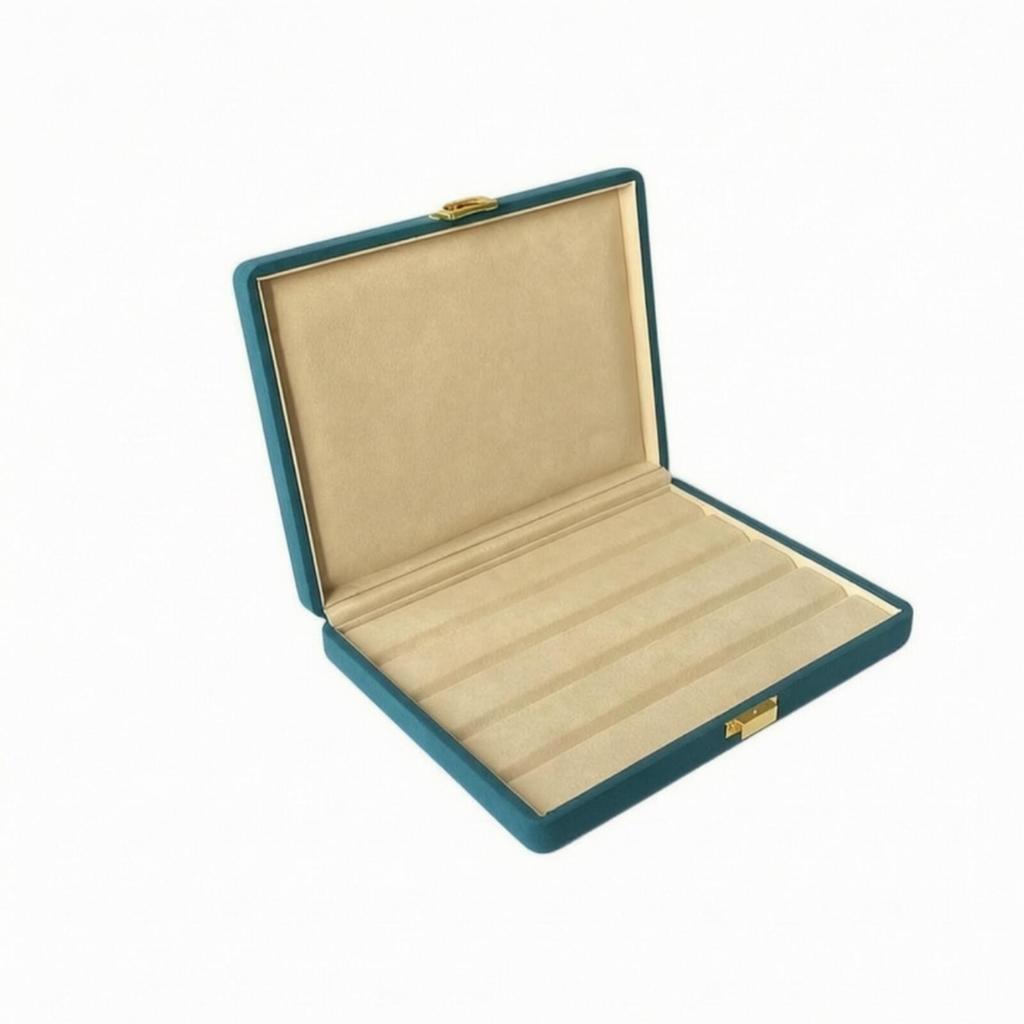 Jewelry Storage Box with Hinged Lid Secure Case Clasp Slim