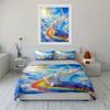 Rainbow Cat Artwork Decor Set Soft Comfortable Duvet Cover Bedding Set Included 1*Duvet Cover & 2*Pillowcases, Gift