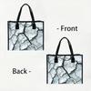 Cracked Print Large Tote Bag Fashion Daily Casual Shoulder Bag for Outdoor Shopping Commute Use
