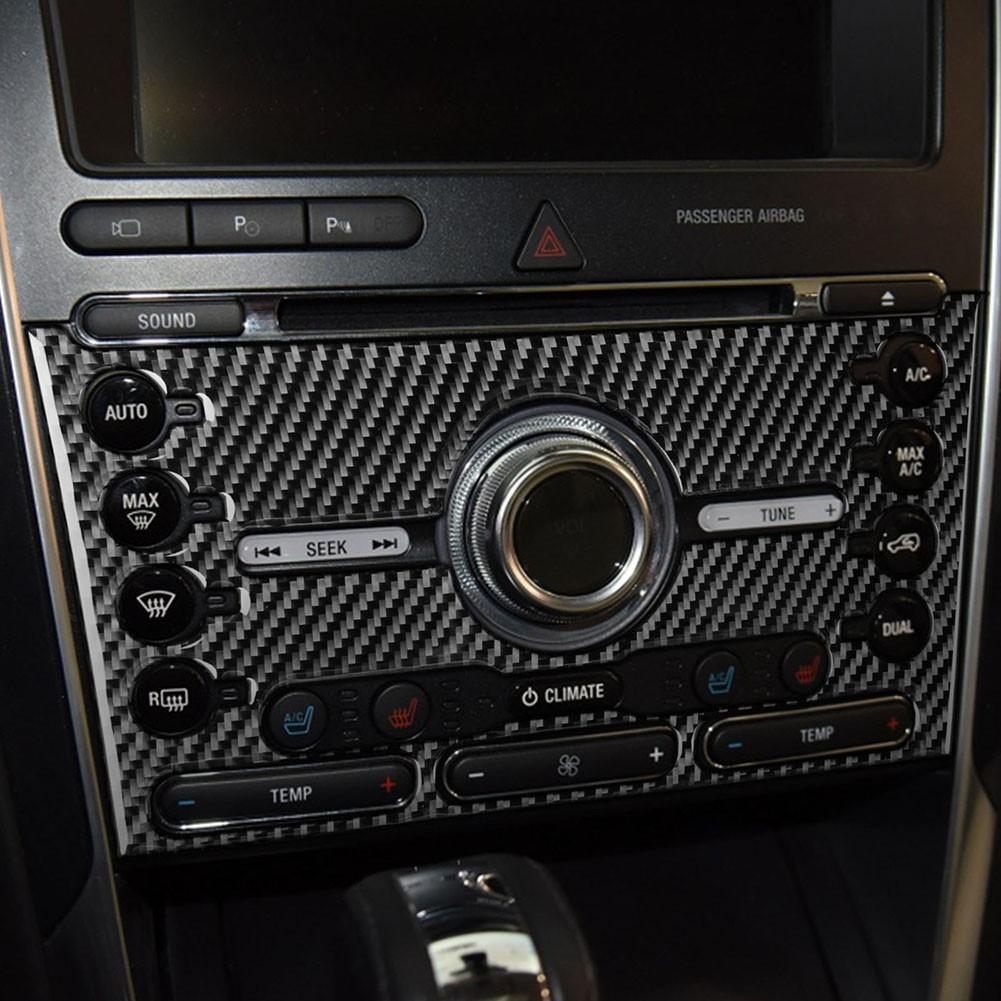 Decorație din fibră de carbon pentru panoul consolei centrale pentru Ford Explorer 2013-2019