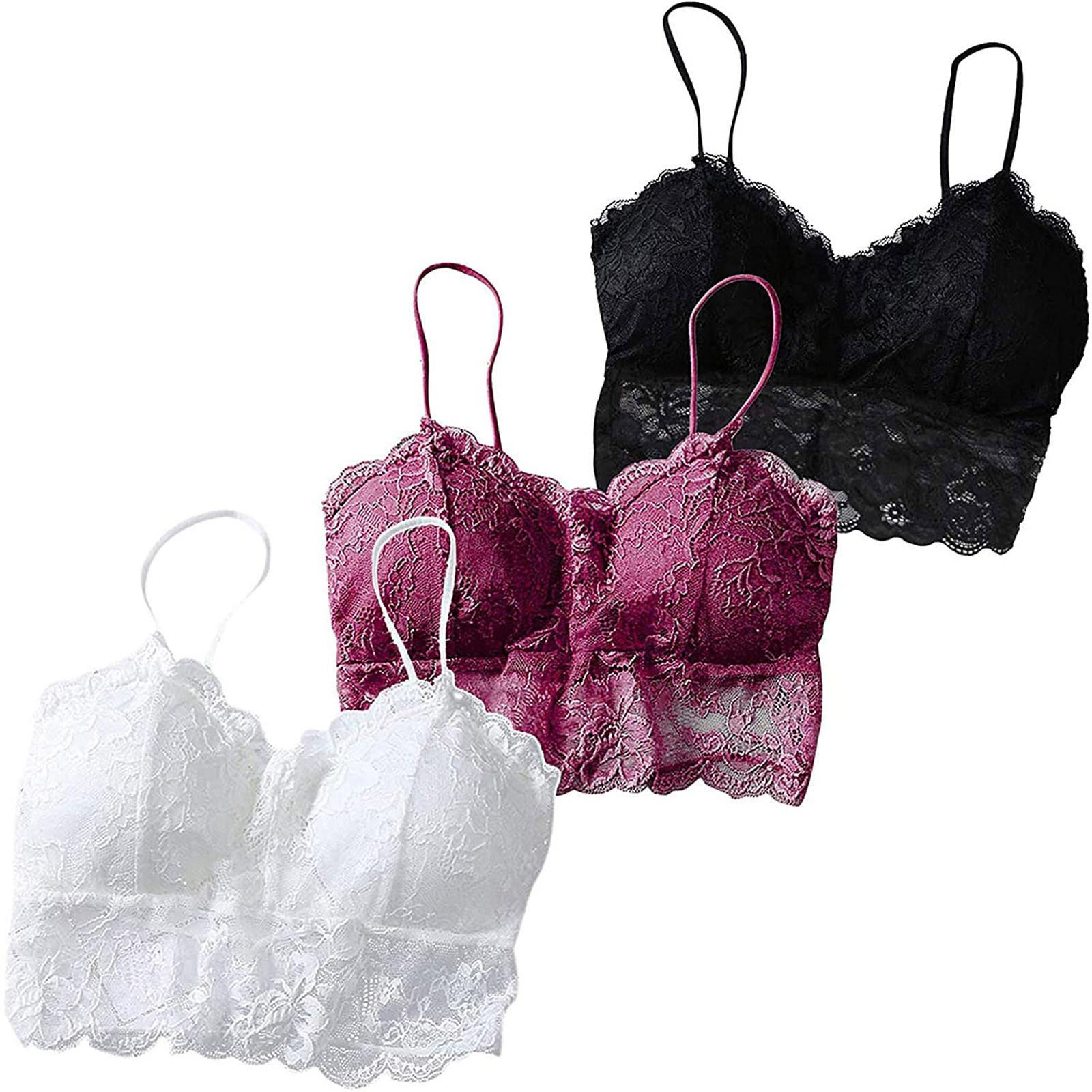 

3PC Women s Sexy Lace Sports Vest With Chest Pads Wearing Sports Underwear S