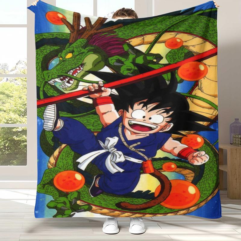 Anime D-Dragon Ball Game Cartoon Flannel Blanket,Ultra Soft Warm Plush Throw for Home Bedroom Bed Sofa Cover Office Camping