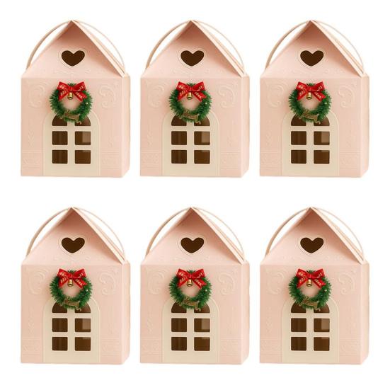 Christmas Cottage Gift Box 3D Pop Up House Boxes Festive Paper Craft with Snowflake Designs Reusable Holiday Packaging for Cookies Candies Small