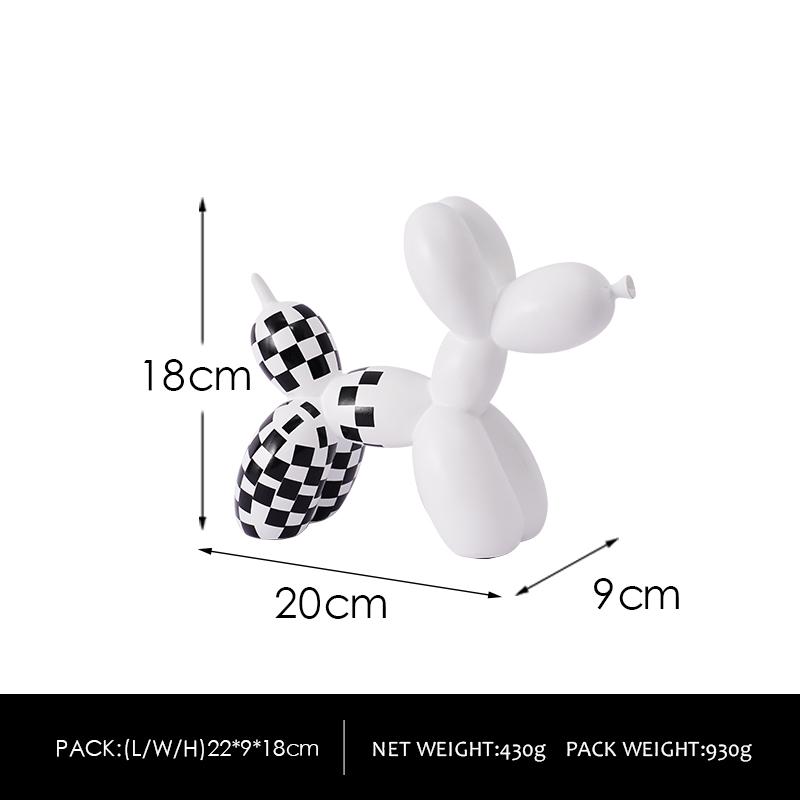 NORTHEUINS Figurki Psa Balonowego z Żywicy Wystrój Wnętrz Nordycka Sztuka Statuetka Szczeniaka Dekoracja Biurka Domowego Rękodzieło Kolekcja Ornament