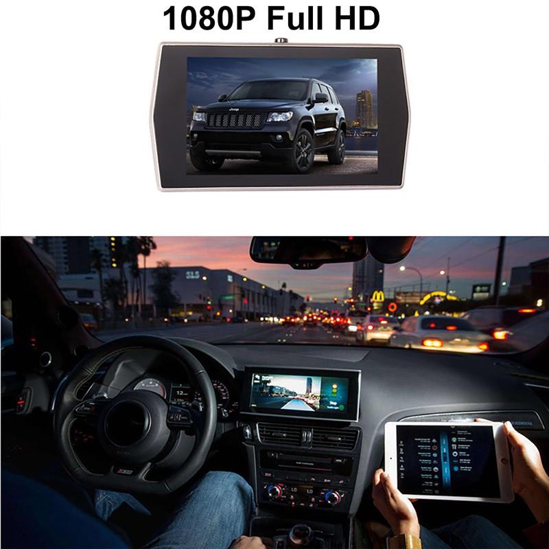 4.0 İnç 1080P Sürüş Kaydedici Full HD Gece Görüş Hareket Dedektörü Video Kamera Su Geçirmez Kamera Park Modu Çarpışma Algılama Özellikli Araba DVR'ı