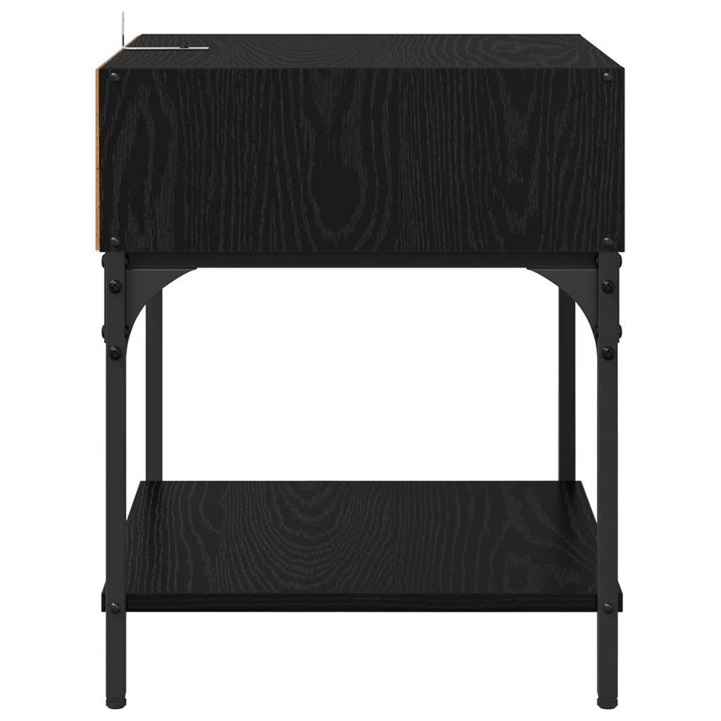Nightstand Set of 2 Black Oak Effect 40 x 40 x 50 cm