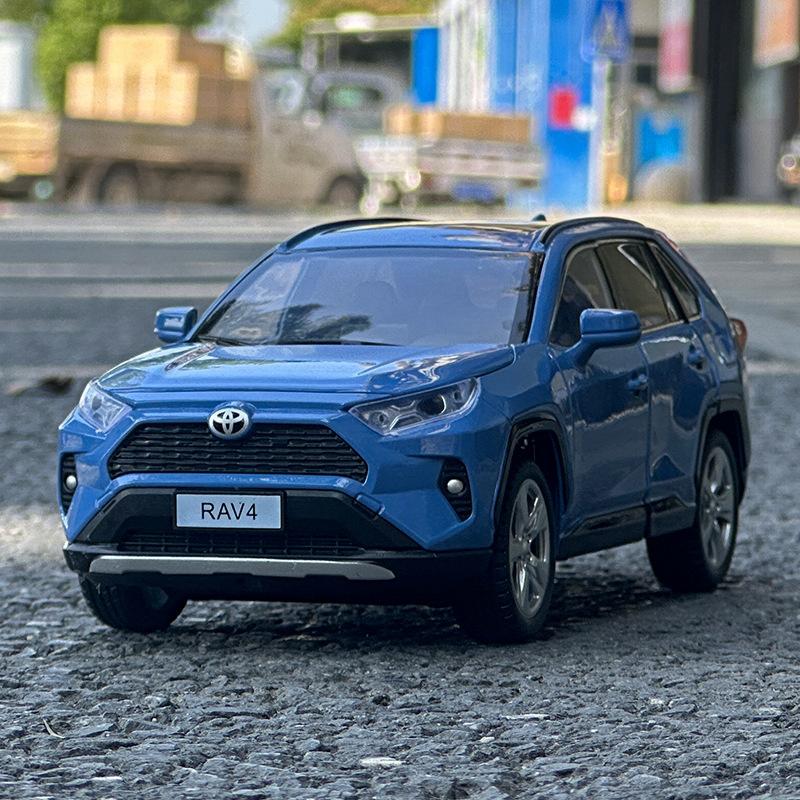 NUWE4 1:24 Toyota RAV4 SUV Alloy Cast Toy Car Model Sound and Light Children's Toy Collectibles Birthday gift