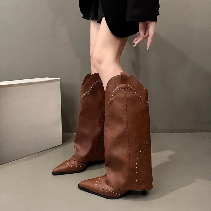 Fashion Sleeve Slim-heel Single Boots Autumn New Pointed Toe Anti-slip Wear-resistant Tall Boots