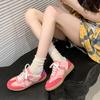 Summer New German Training Shoes Women's Flat-bottomed Lace-up Color Matching Single Shoes Women's Fashion Round Head Sports Flat Baseplate Shoes