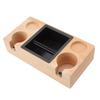 Wooden Coffee Tamper Holder Stand Tamping Station with Knock Box Grounds Container Birch