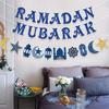 Ramadan Kareem Paper Banner EID Mubarak Star Moon Bunting Garland Hanging Ornament 2025 Islamic Muslim Party Home Decorations