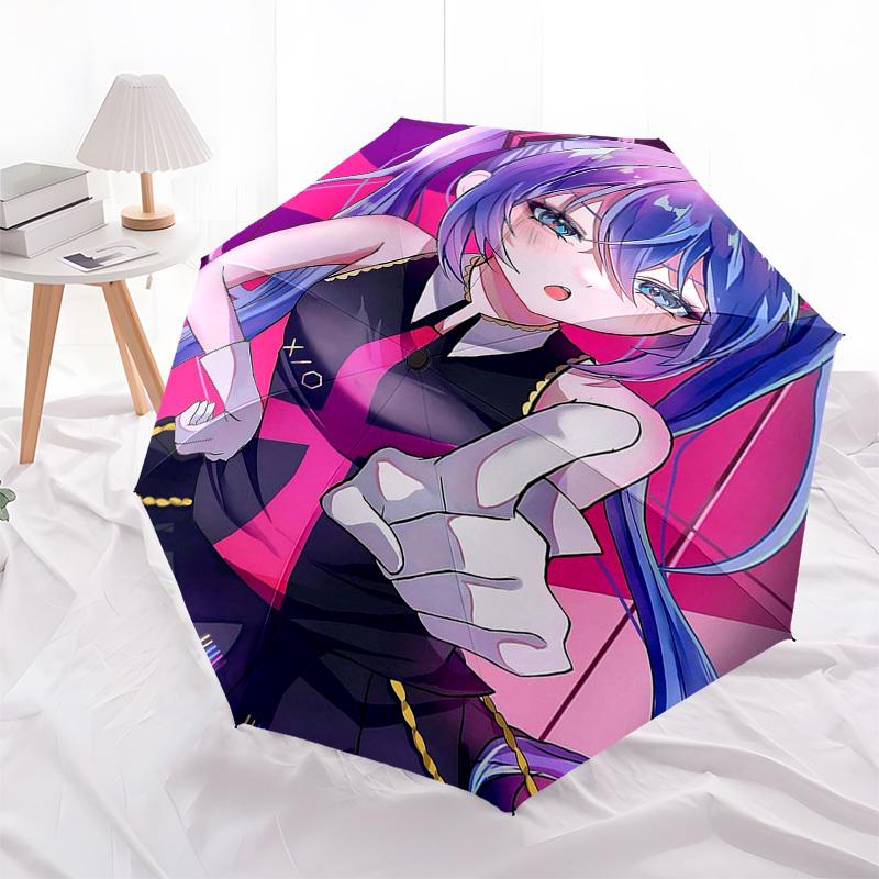 1 Stück Outdoor-Schirm mit Anime-Charakter-Design - Automatisches Öffnen/Schließen, Tragbares 3-fach faltbares Design, 8-Speichen-Eisenrahmen - Perfektes Geschenk für Fans, T