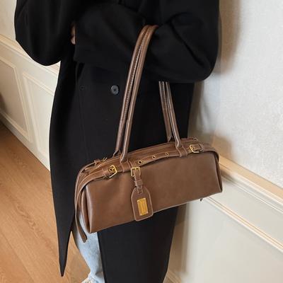 Retro Underarm Bag Women's Autumn and Winter New Trendy Bowling Handheld Shoulder Bag Large-capacity Commuter Bag