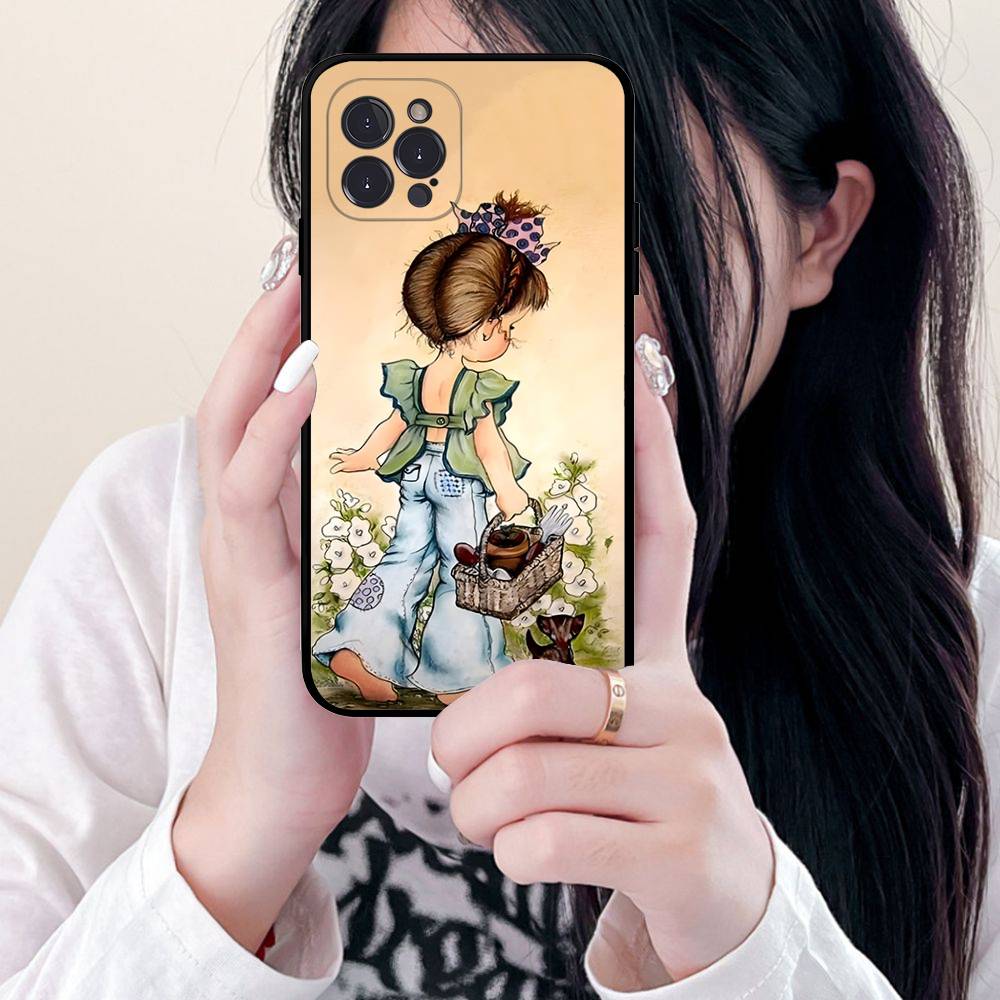 Sarah Kay Girls Cute Soft Back Phone Cover Case For IPhone 17 16 Pro Max 15 12 11 16e 13 Mini 14 15 Plus