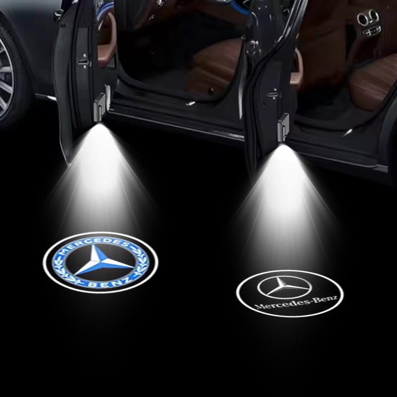 2PCS Wireless Led Car Door Lamp Welcome Laser Projector Atmosphere Warning Light Mercedes Benz AMG W205 W204 W206 W213 W212 W177