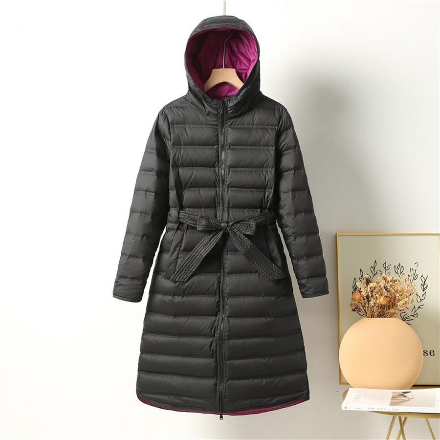 Women's Lightweight Down Jacket with Hood for Fall Winter