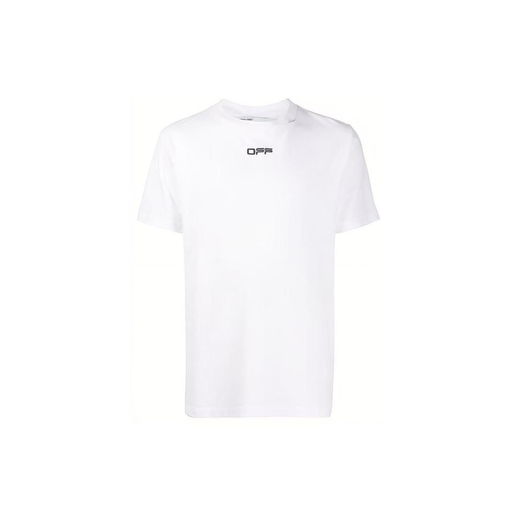 Off-White Slim Fit Caravaggio Square T-Shirt White Black Men Streetwear OMAA027S201850050188