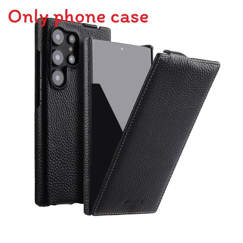 

For S25 Galaxy Ultra Magnetic Phone Case Flip Leather Pc Shockproof чёрный