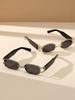 2PCS Classic Fashion Oval Rectangular Metal & Plastic Frame Women Sunglasses For Men Daily Life Shades Eyewear Accessories.